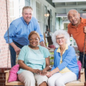 Older folks on swing